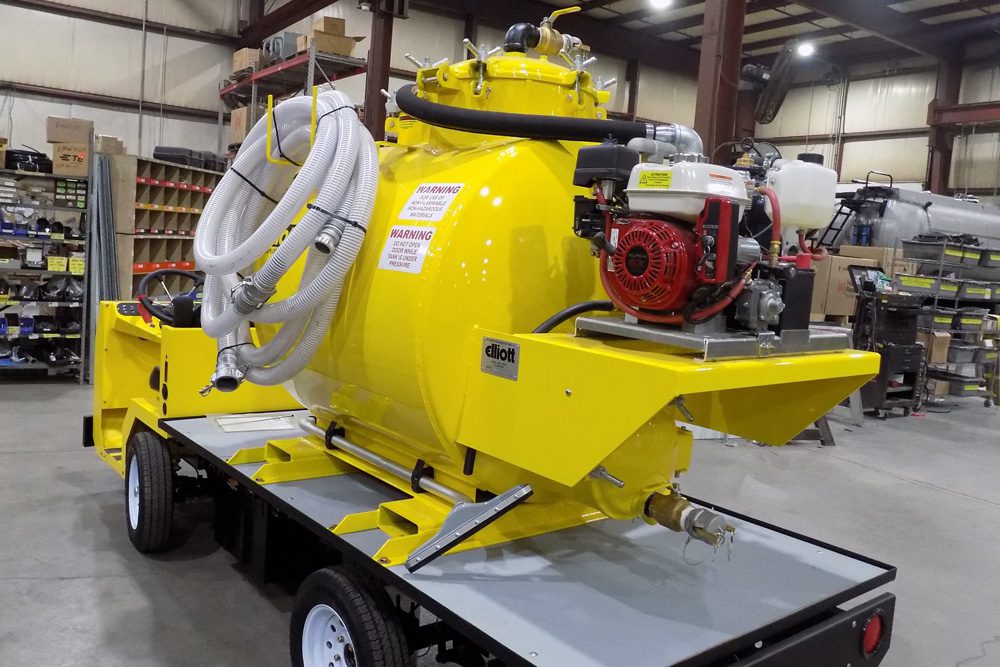 Yellow vacuum system side view
