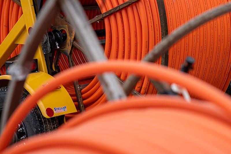 Close-up of Stellar RR-185 Single-Reel Cable Trailer